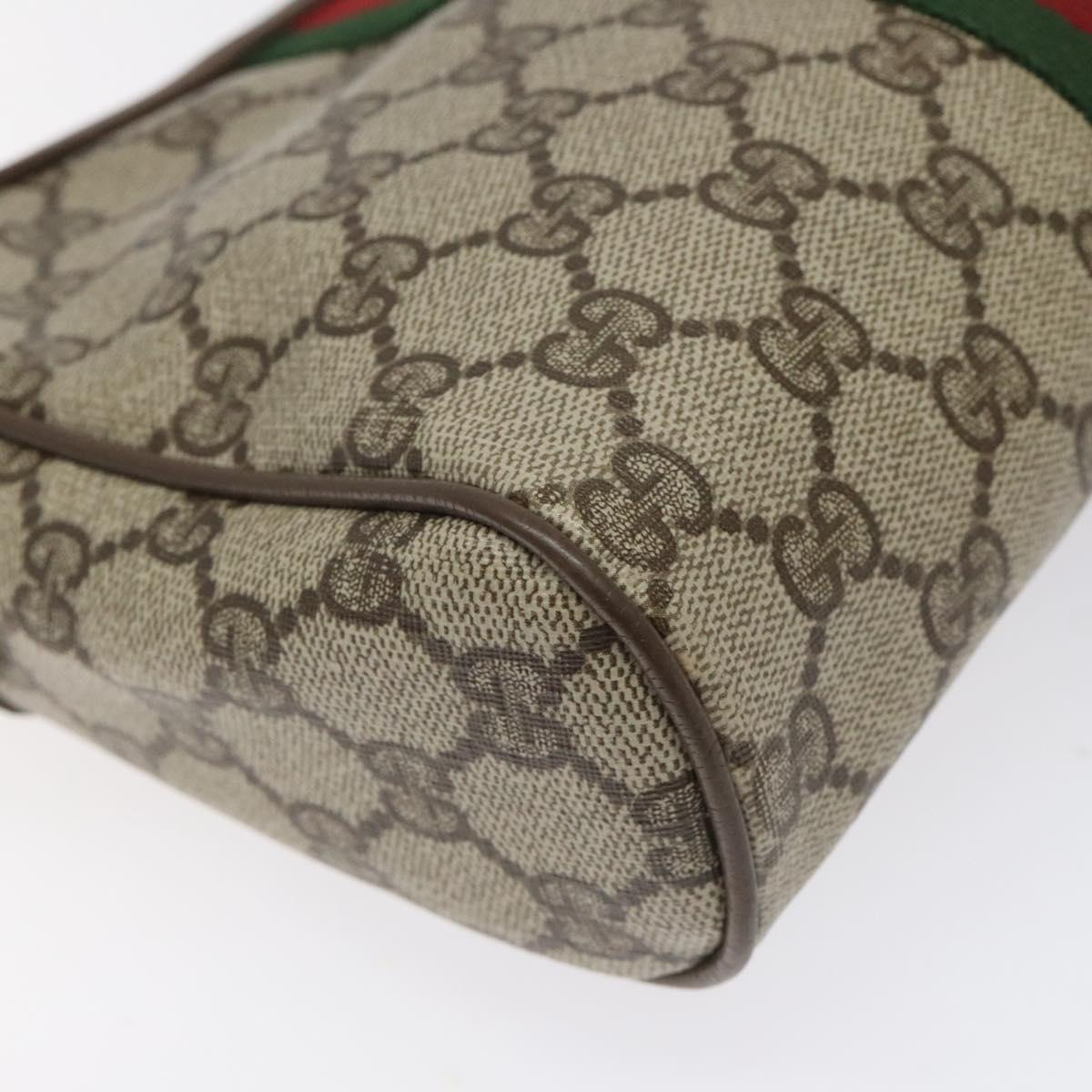 GUCCI GG Supreme Web Sherry Line Clutch Bag PVC Beige Red 89 01 012 Auth bs22392
