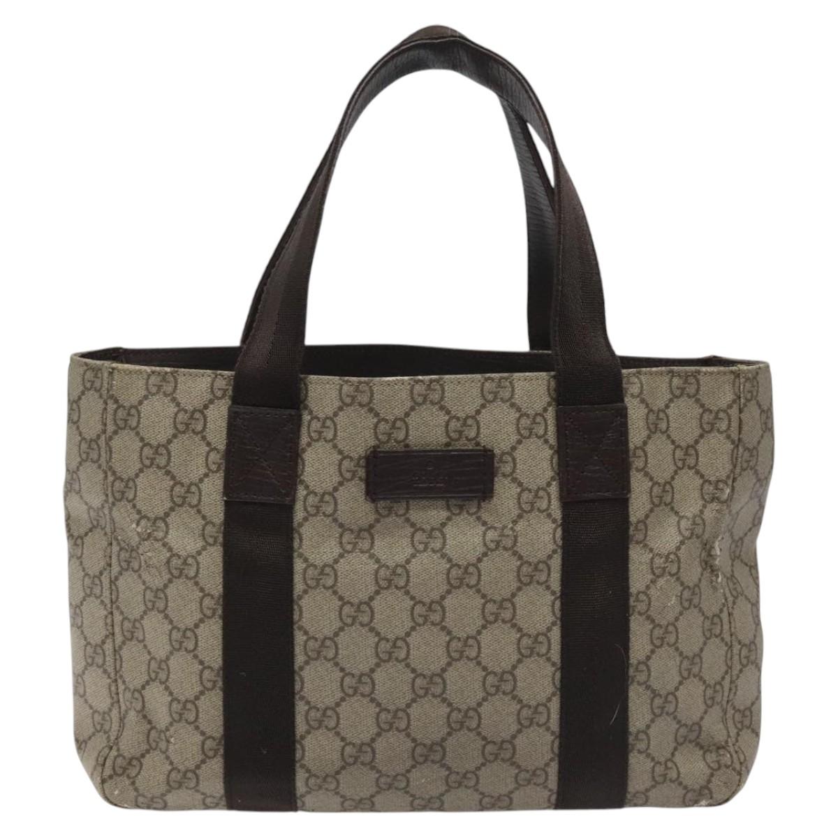 GUCCI GG Supreme Tote Bag PVC Beige 141976 Auth bs22395