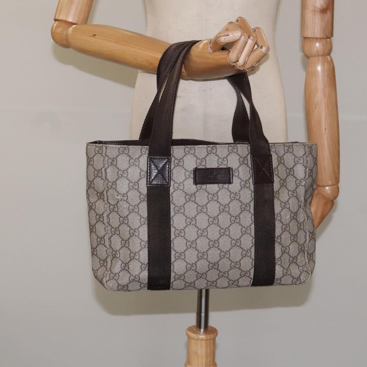 GUCCI GG Supreme Tote Bag PVC Beige 141976 Auth bs22395