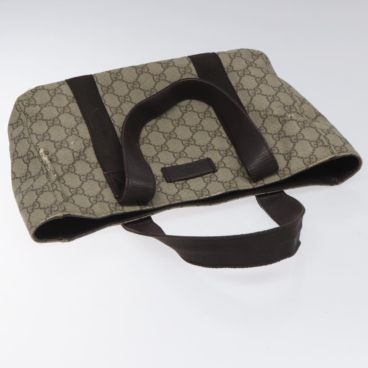 GUCCI GG Supreme Tote Bag PVC Beige 141976 Auth bs22395