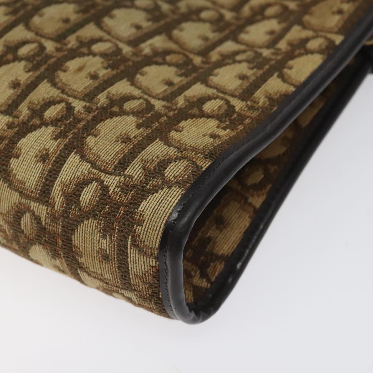 Christian Dior Trotter Canvas Shoulder Bag Brown Auth bs22437