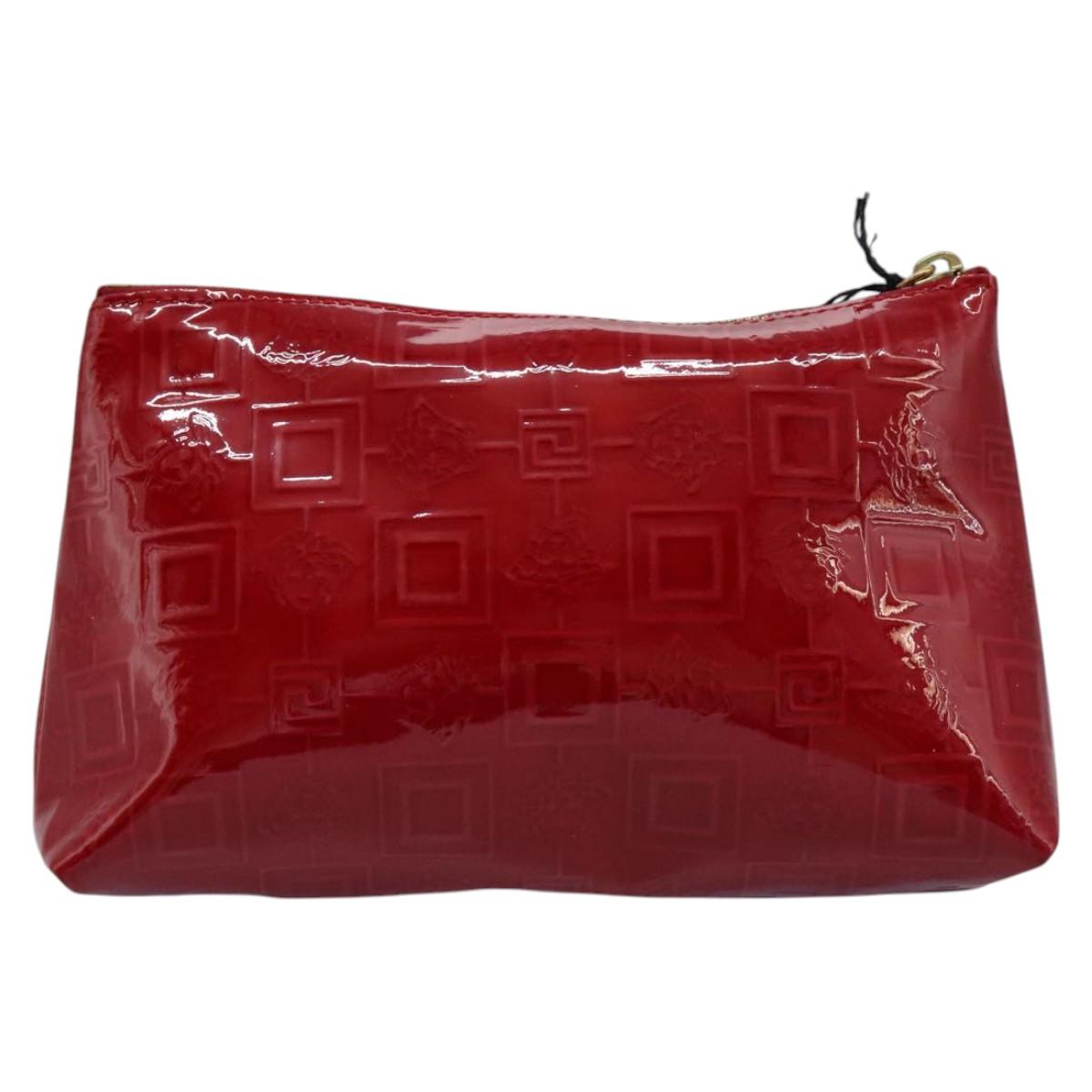 Gianni Versace Pouch Enamel Red Auth bs22441