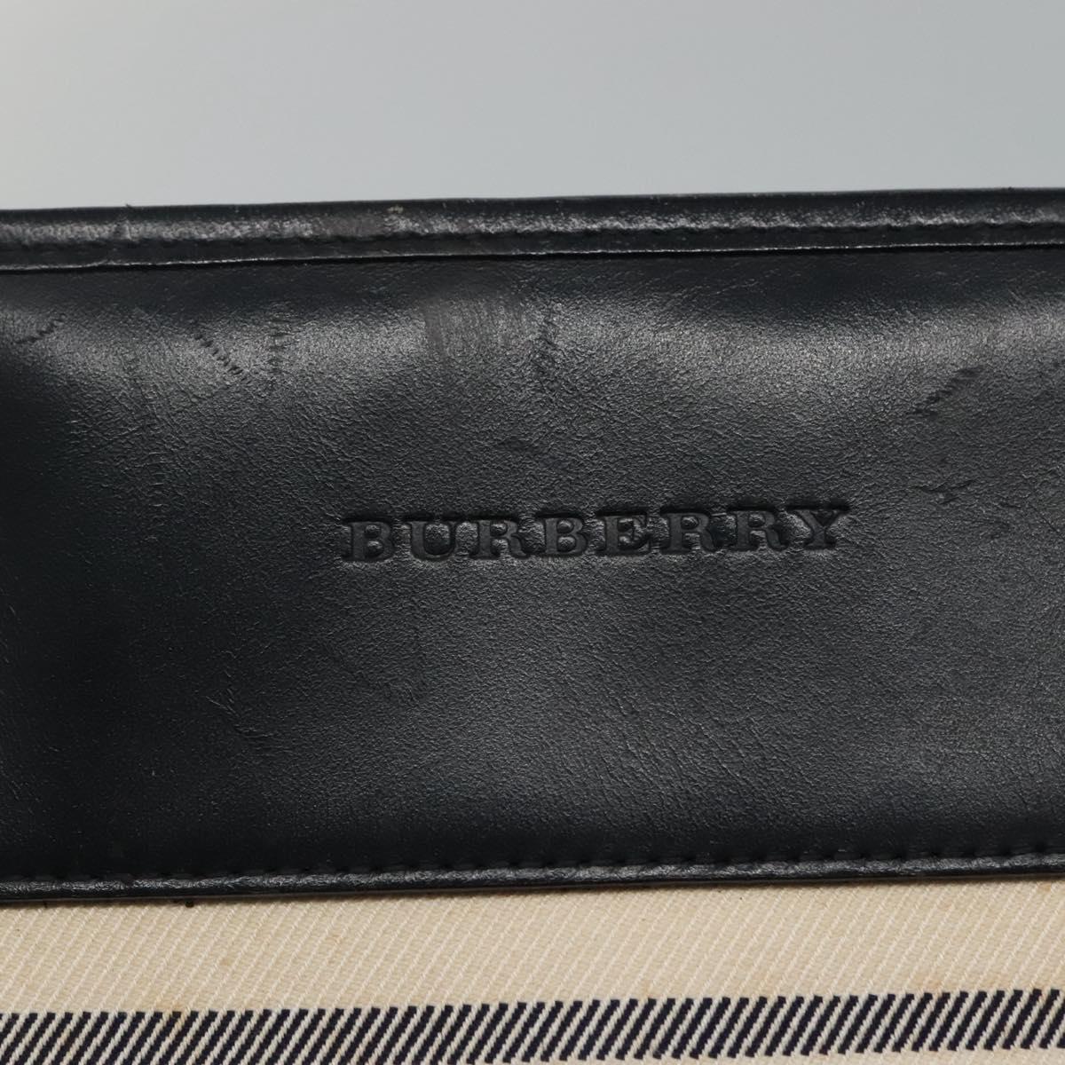 BURBERRY Tote Bag Canvas White Auth bs22443