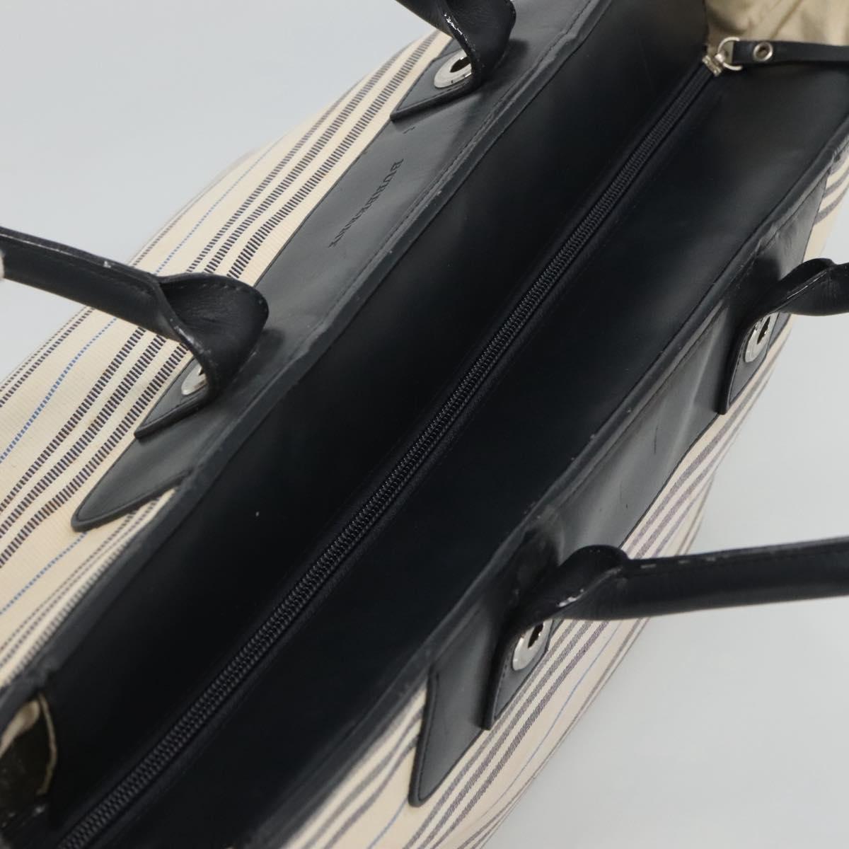 BURBERRY Tote Bag Canvas White Auth bs22443