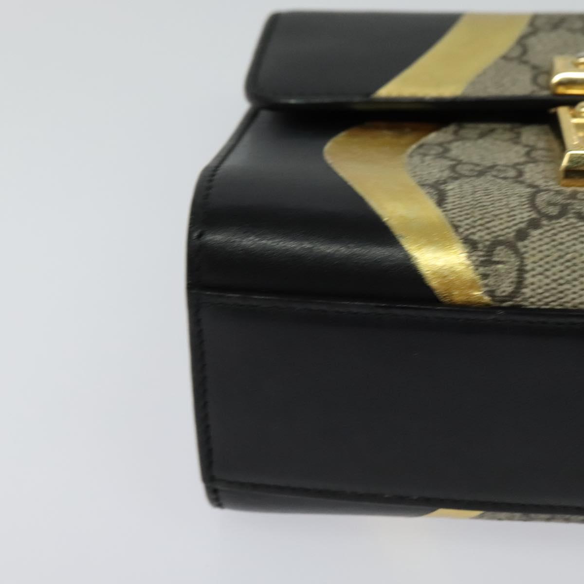 GUCCI GG Supreme Chain Shoulder Bag PVC Leather Beige 432182 Auth bs22457