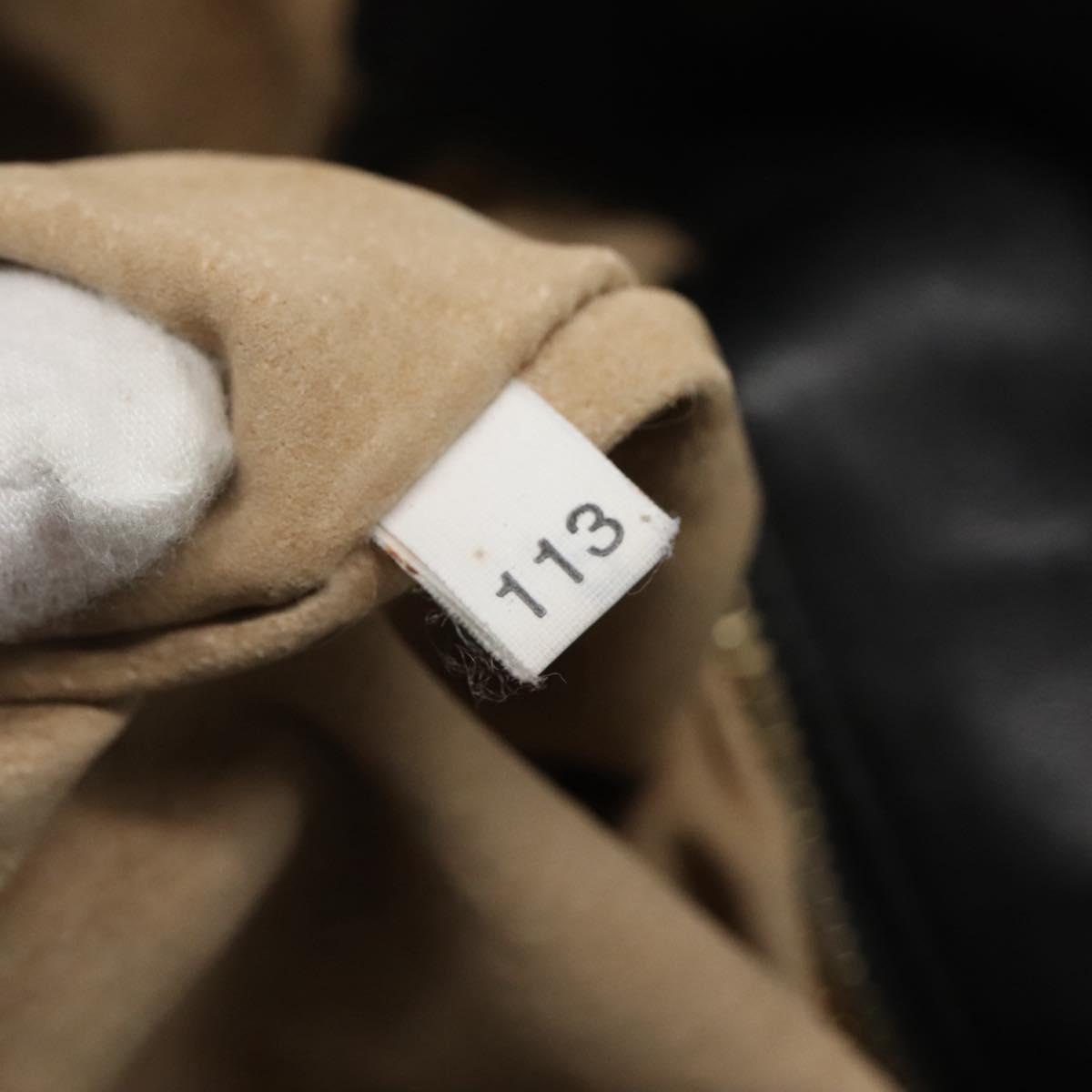 PRADA Tote Bag Leather Black Gold Auth bs22531