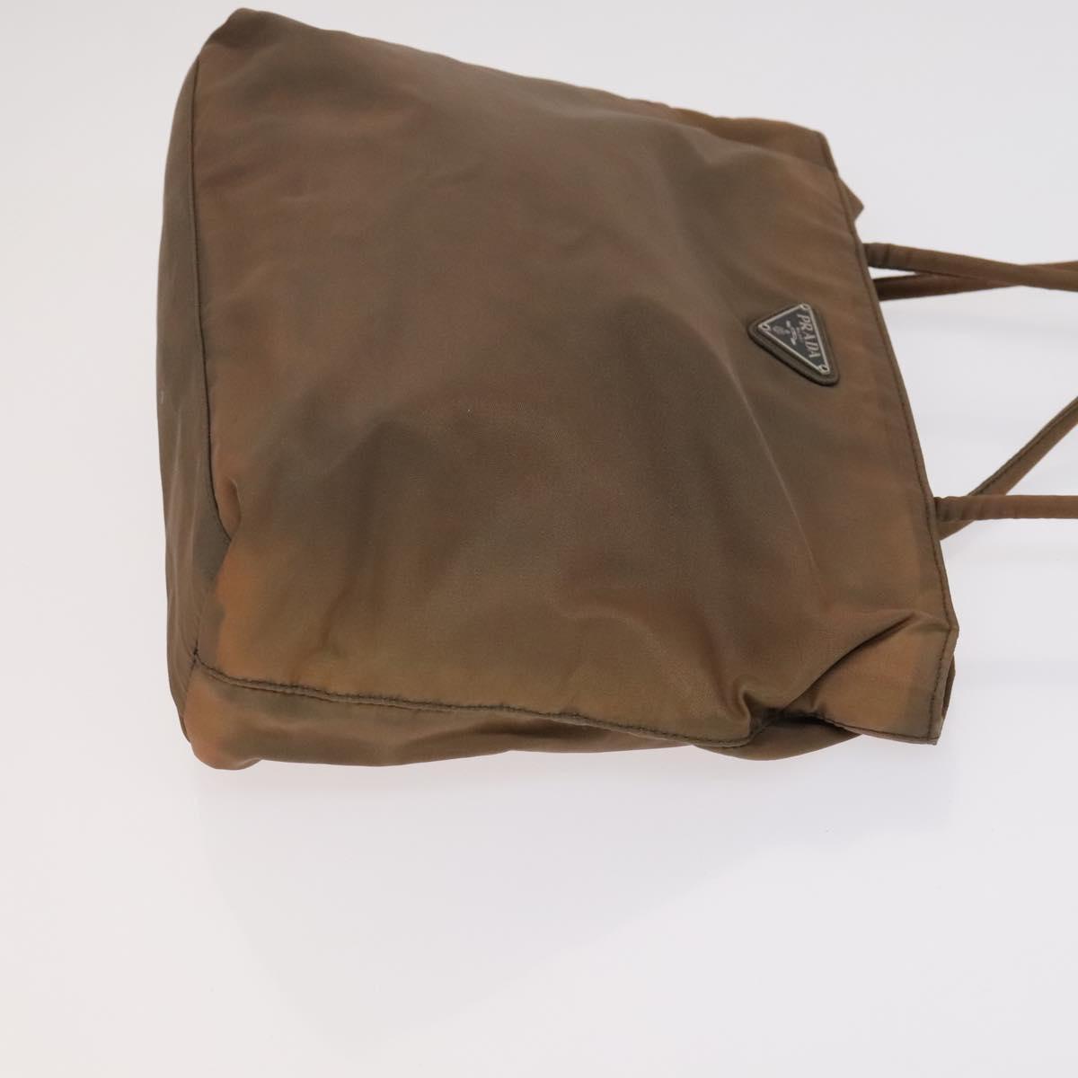 PRADA Hand Bag Nylon Leather 3Set Khaki Beige Auth bs22539