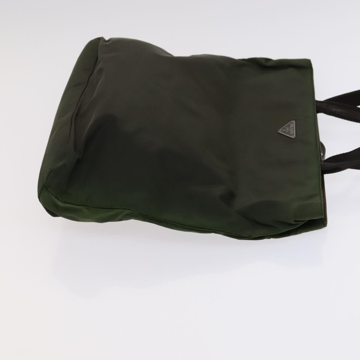 PRADA Hand Bag Nylon Leather 3Set Khaki Beige Auth bs22539