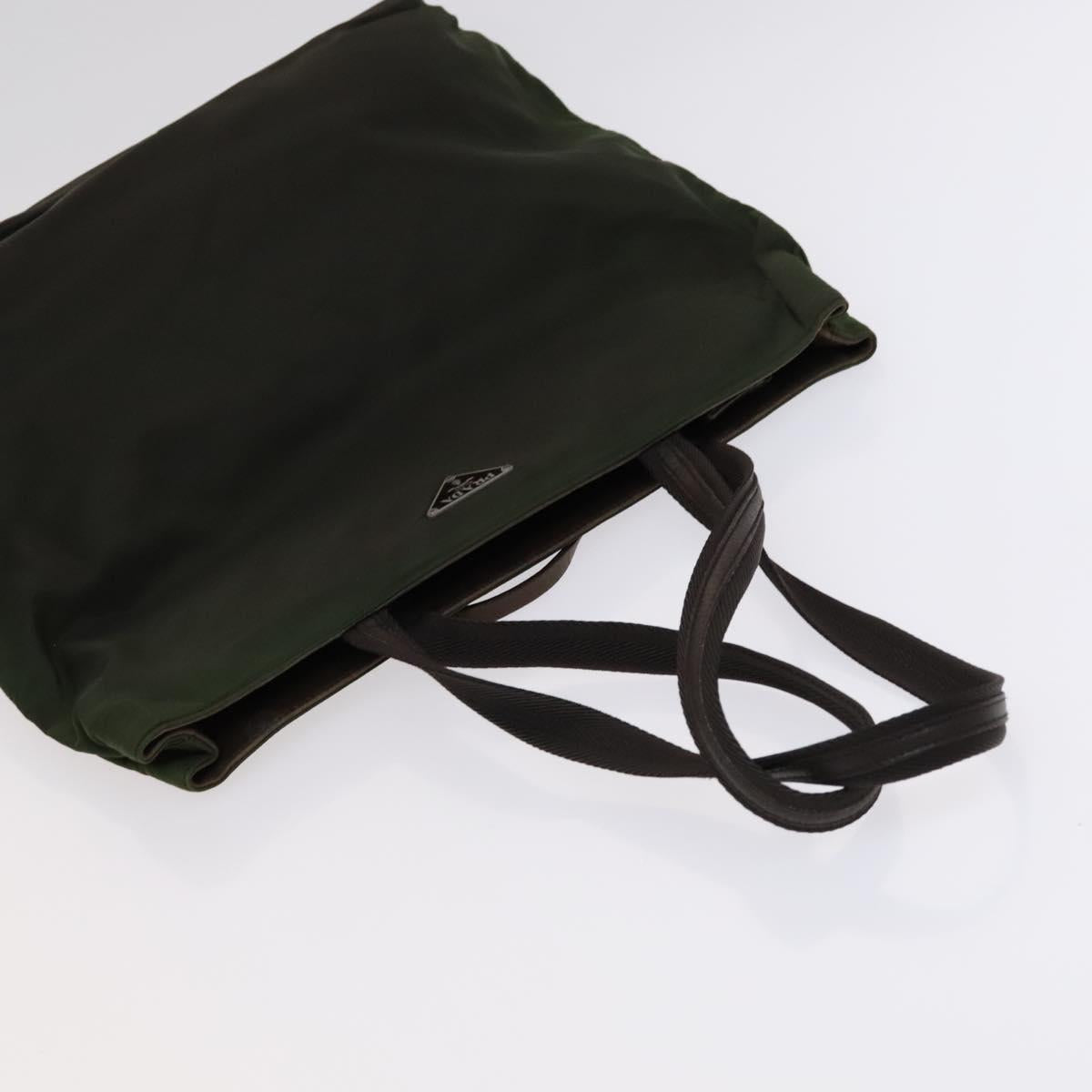 PRADA Hand Bag Nylon Leather 3Set Khaki Beige Auth bs22539