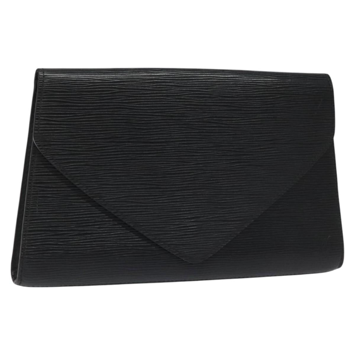 LOUIS VUITTON Epi Art Deco Clutch Bag Black M52632 LV Auth bs22546