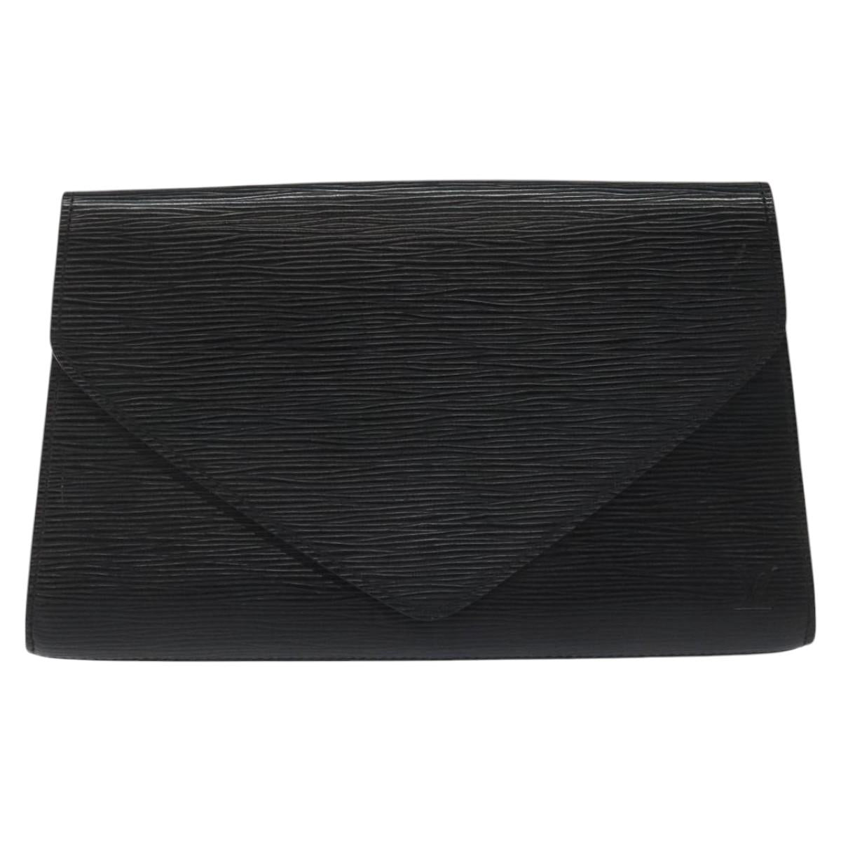LOUIS VUITTON Epi Art Deco Clutch Bag Black M52632 LV Auth bs22546