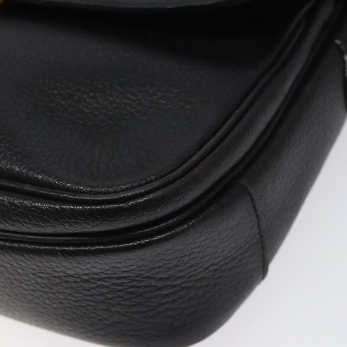 Burberrys Shoulder Bag Leather Black Auth bs22570