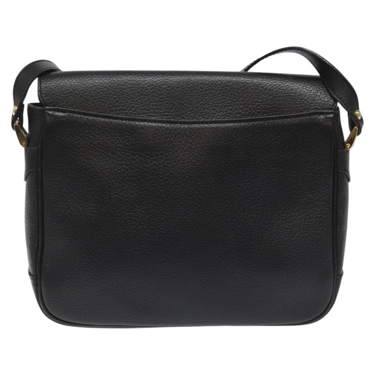 Burberrys Shoulder Bag Leather Black Auth bs22570