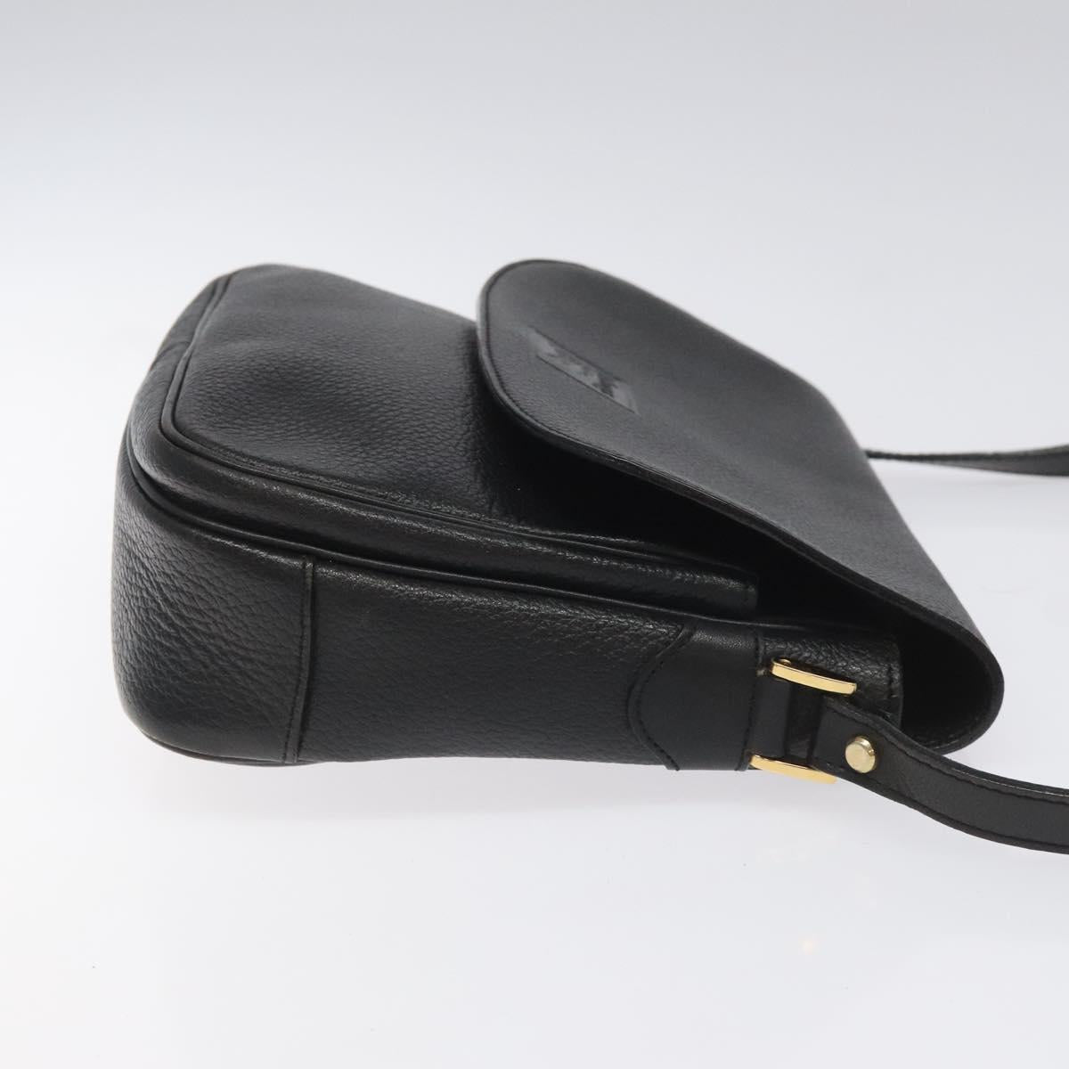 Burberrys Shoulder Bag Leather Black Auth bs22570