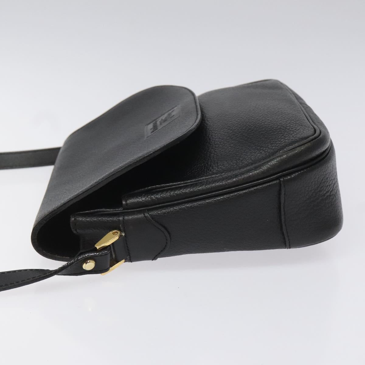 Burberrys Shoulder Bag Leather Black Auth bs22570