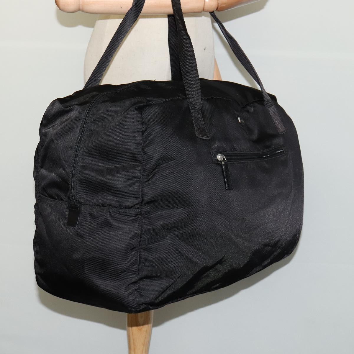GUCCI Boston Bag Nylon Black 012 0389 Auth bs22576