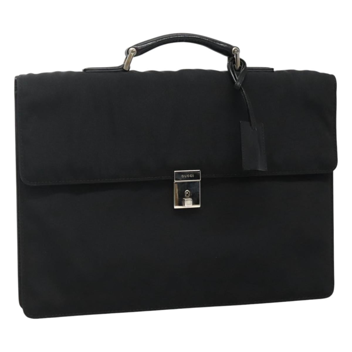 GUCCI Hand Bag Nylon Black 015 0235 Auth bs22614