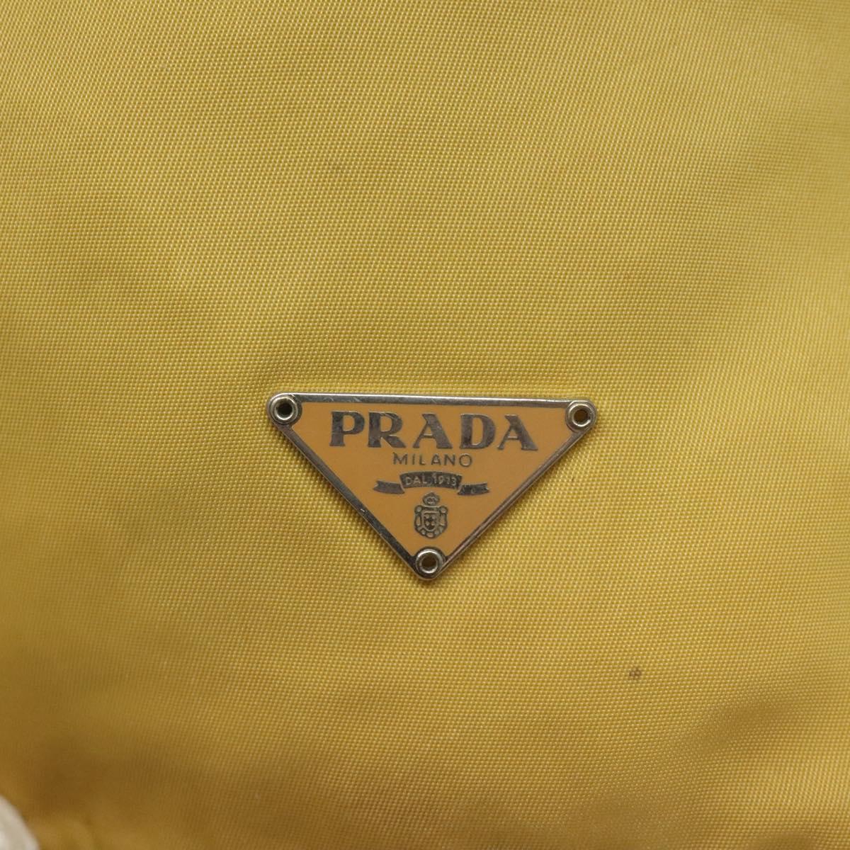 PRADA Pouch Nylon Yellow Auth bs22618