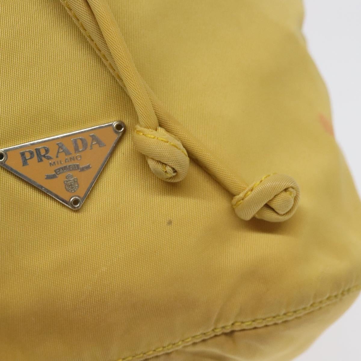 PRADA Pouch Nylon Yellow Auth bs22618
