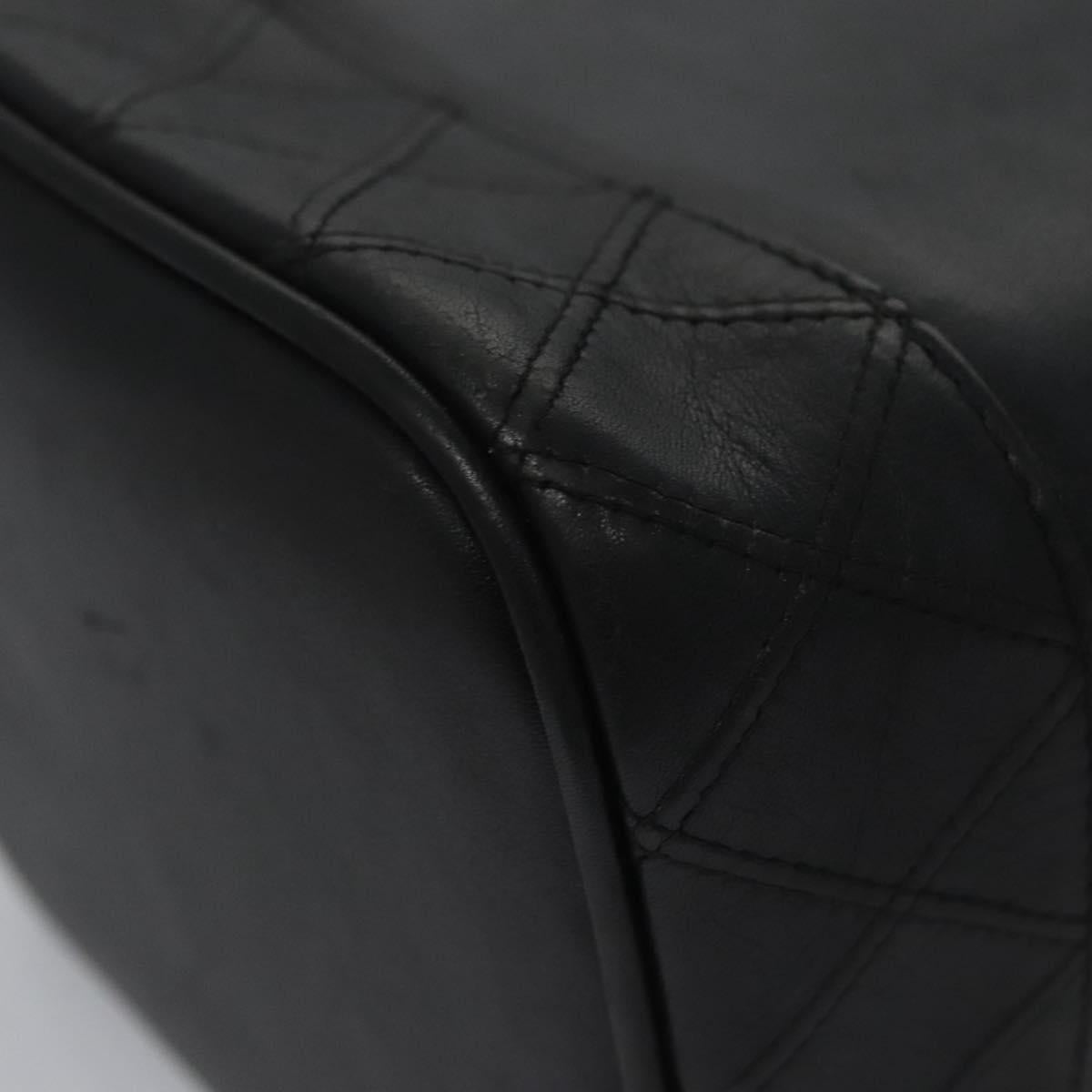 CHANEL Bicolore Vanity Hand Bag Leather Black CC Auth bs22678