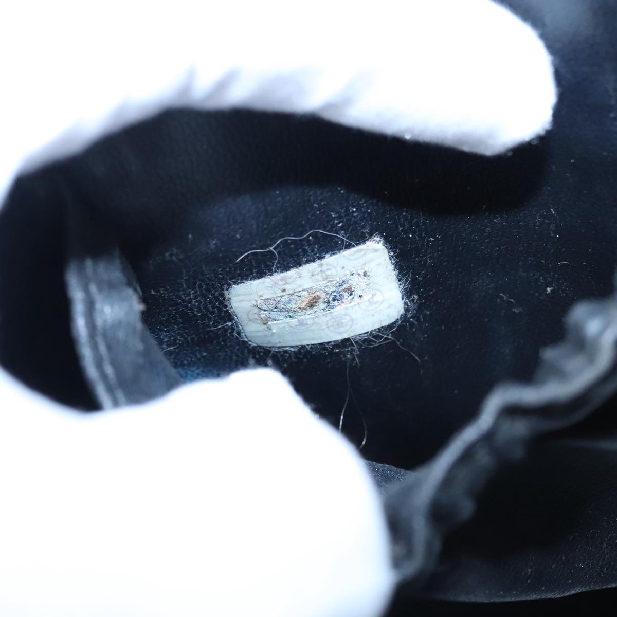 CHANEL Bicolore Vanity Hand Bag Leather Black CC Auth bs22678