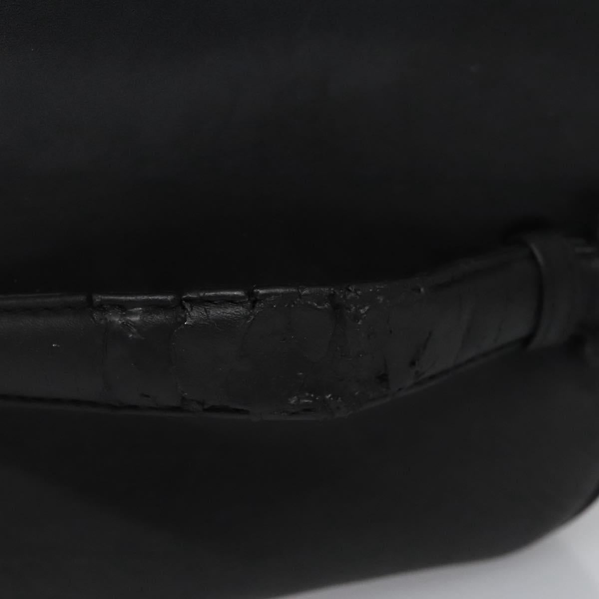 CHANEL Bicolore Vanity Hand Bag Leather Black CC Auth bs22678