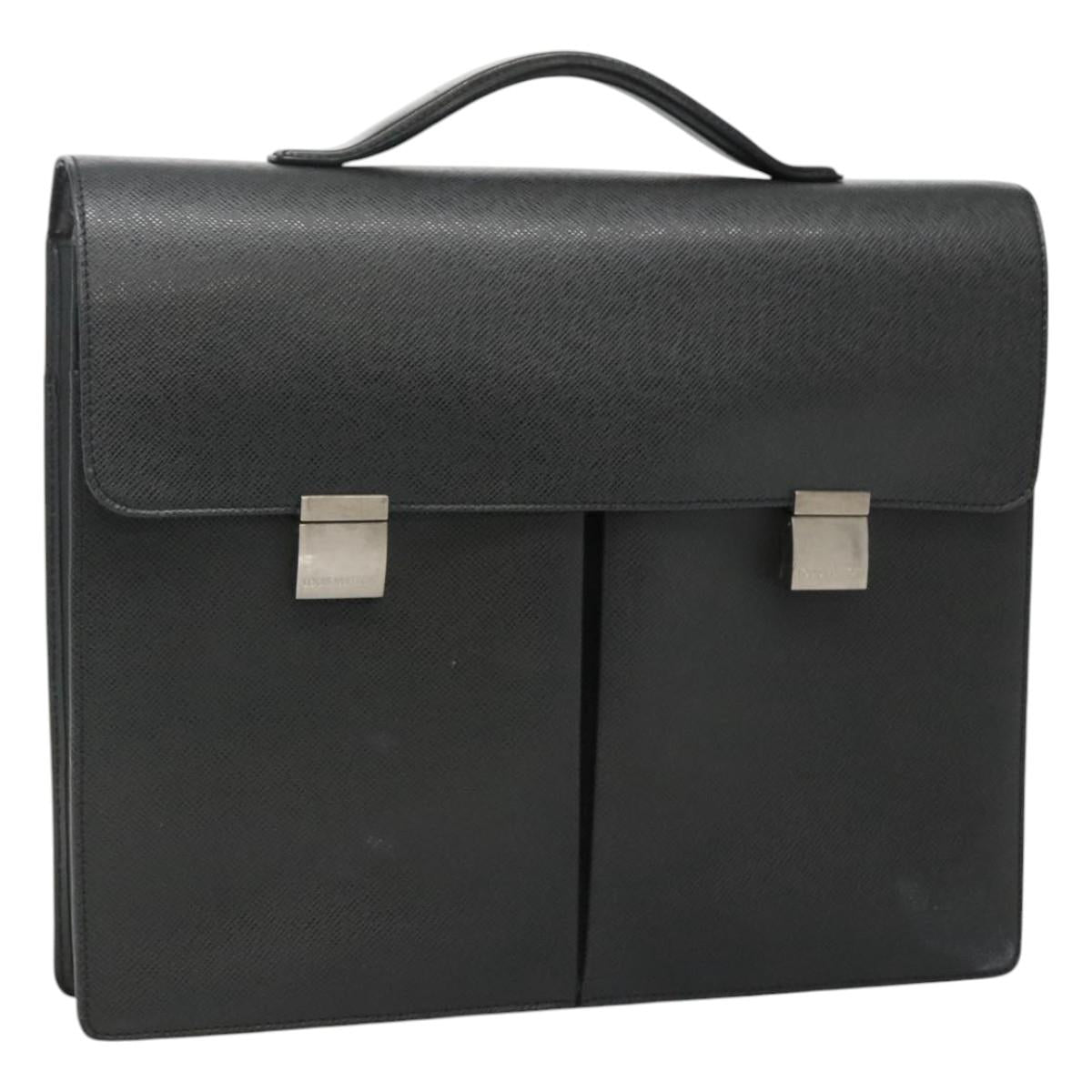 LOUIS VUITTON Taiga Serviette Kazan Business Bag Ardoise M30802 LV Auth bs22684