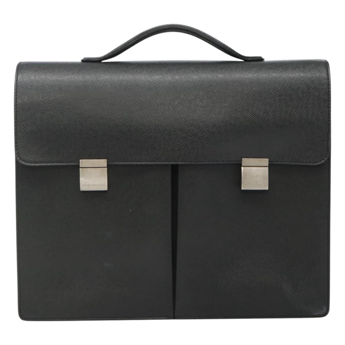 LOUIS VUITTON Taiga Serviette Kazan Business Bag Ardoise M30802 LV Auth bs22684