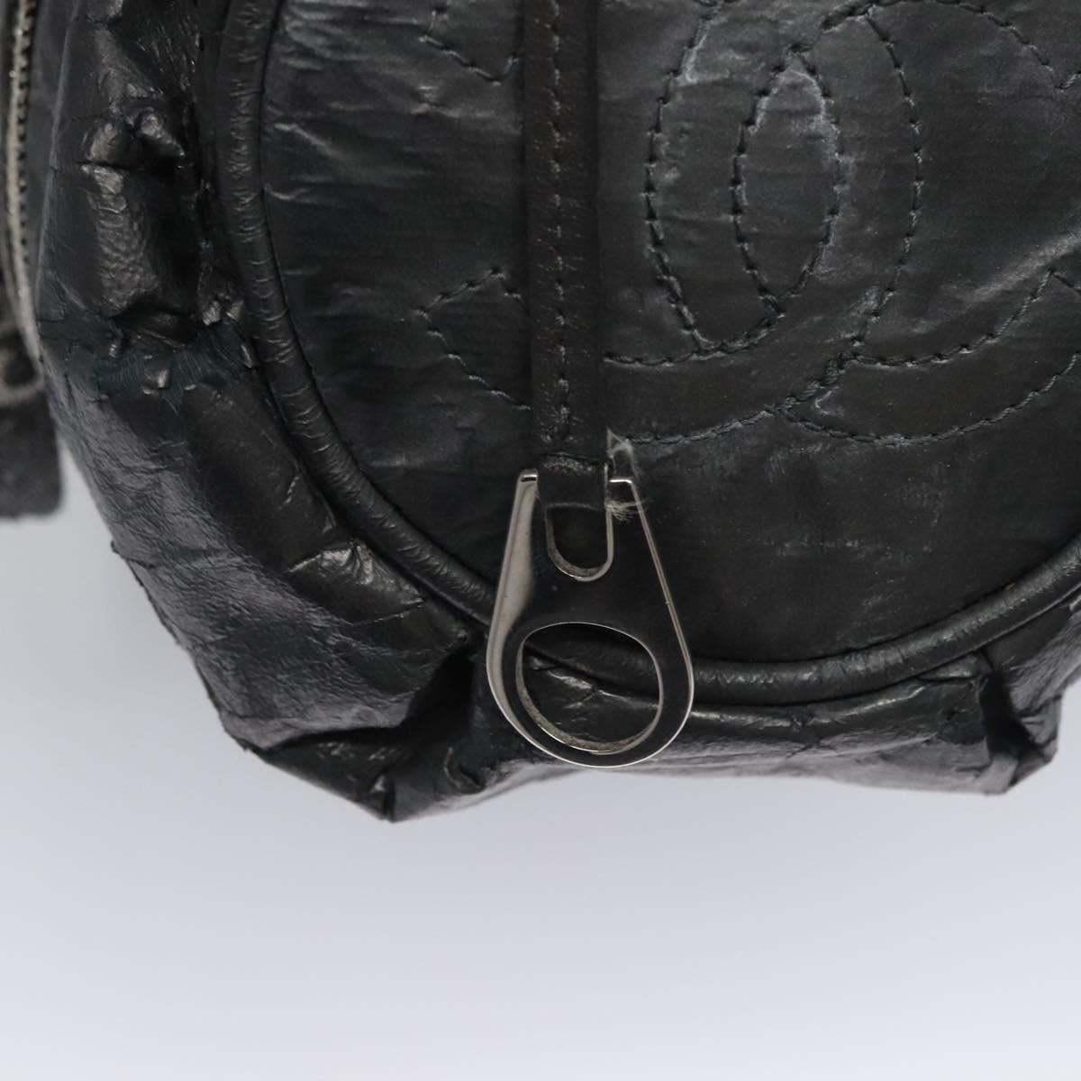 CHANEL Matelasse Hand Bag Patent Leather Silver CC Auth bs22699