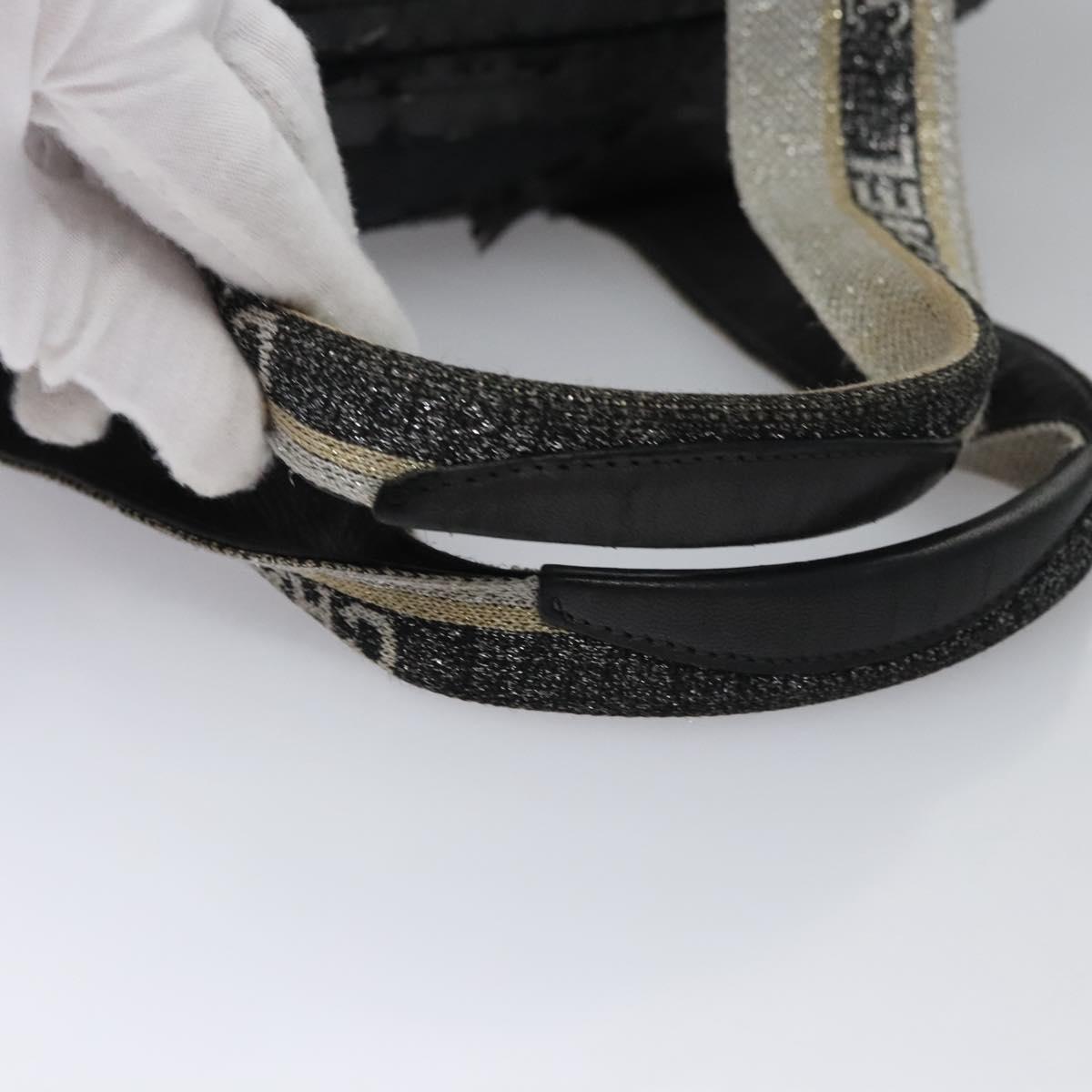 CHANEL Matelasse Hand Bag Patent Leather Silver CC Auth bs22699