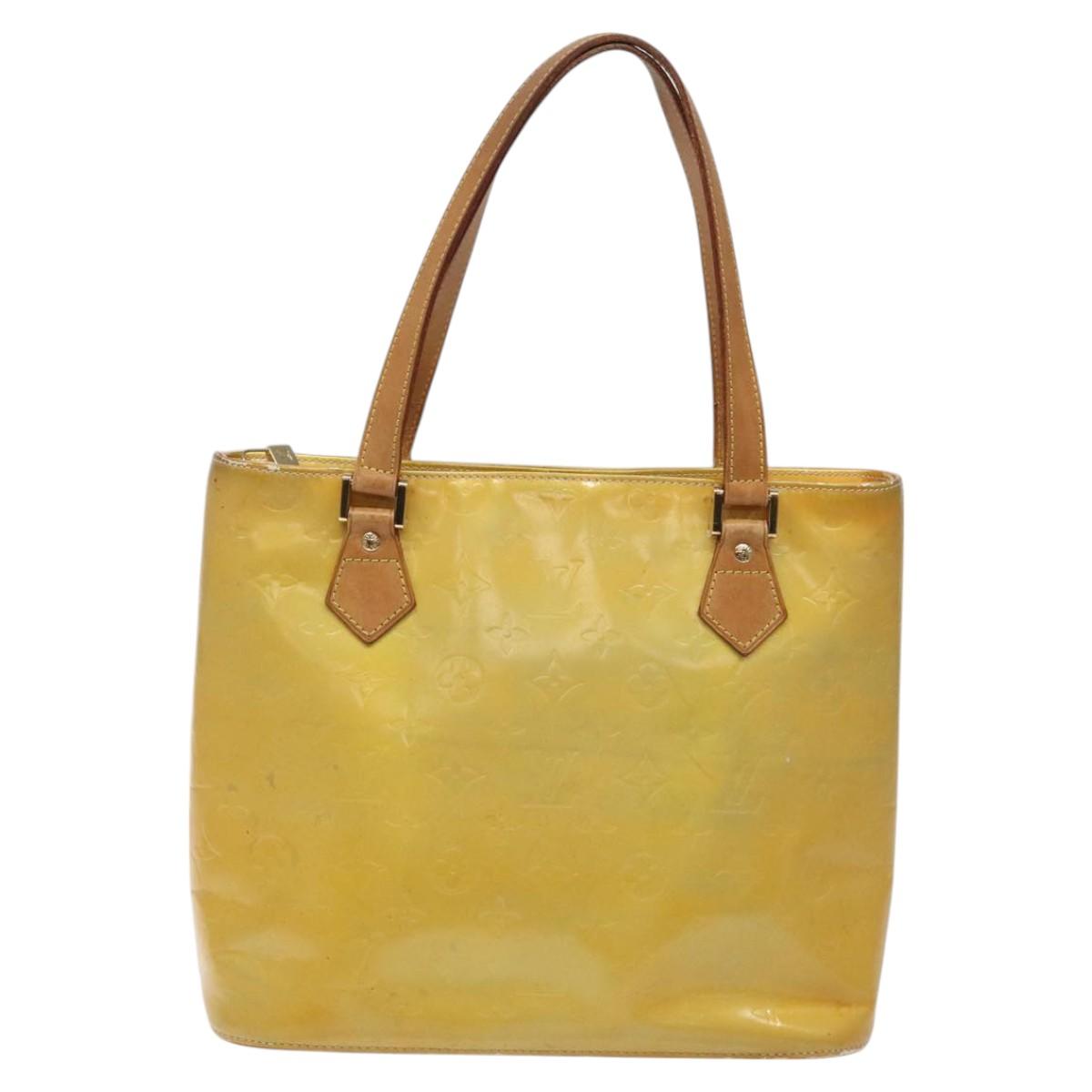 LOUIS VUITTON Monogram Vernis Houston Hand Bag Gris M91053 LV Auth bs22715