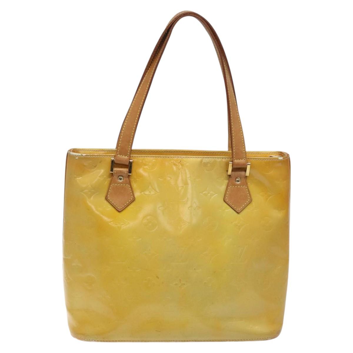 LOUIS VUITTON Monogram Vernis Houston Hand Bag Gris M91053 LV Auth bs22715