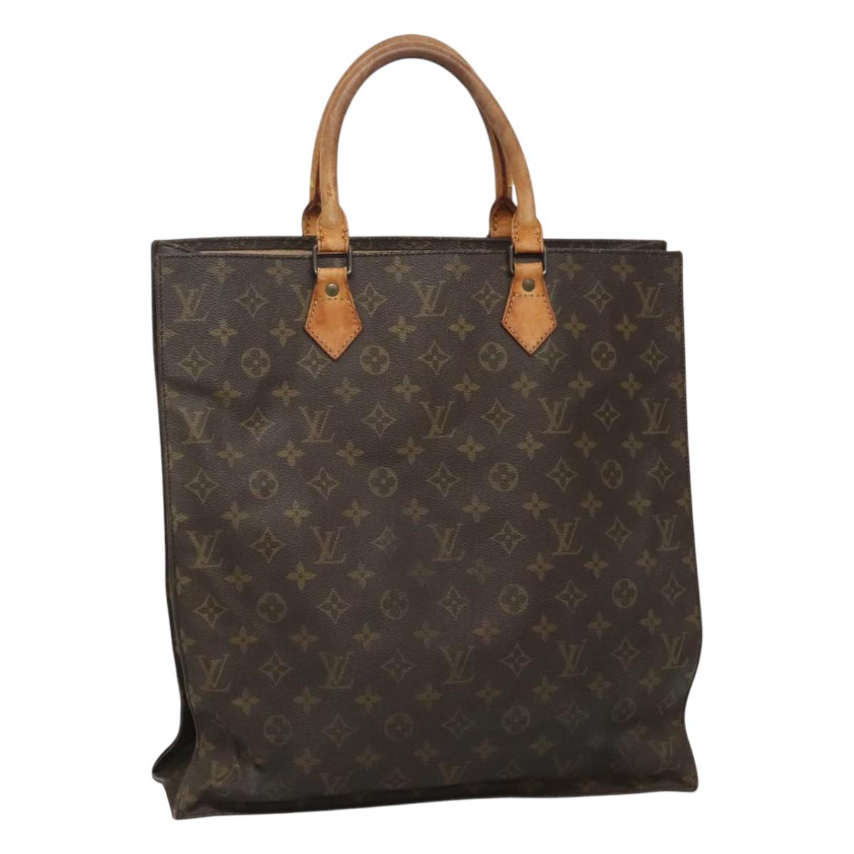 LOUIS VUITTON Monogram Sac Plat Hand Bag M51140 LV Auth bs22730