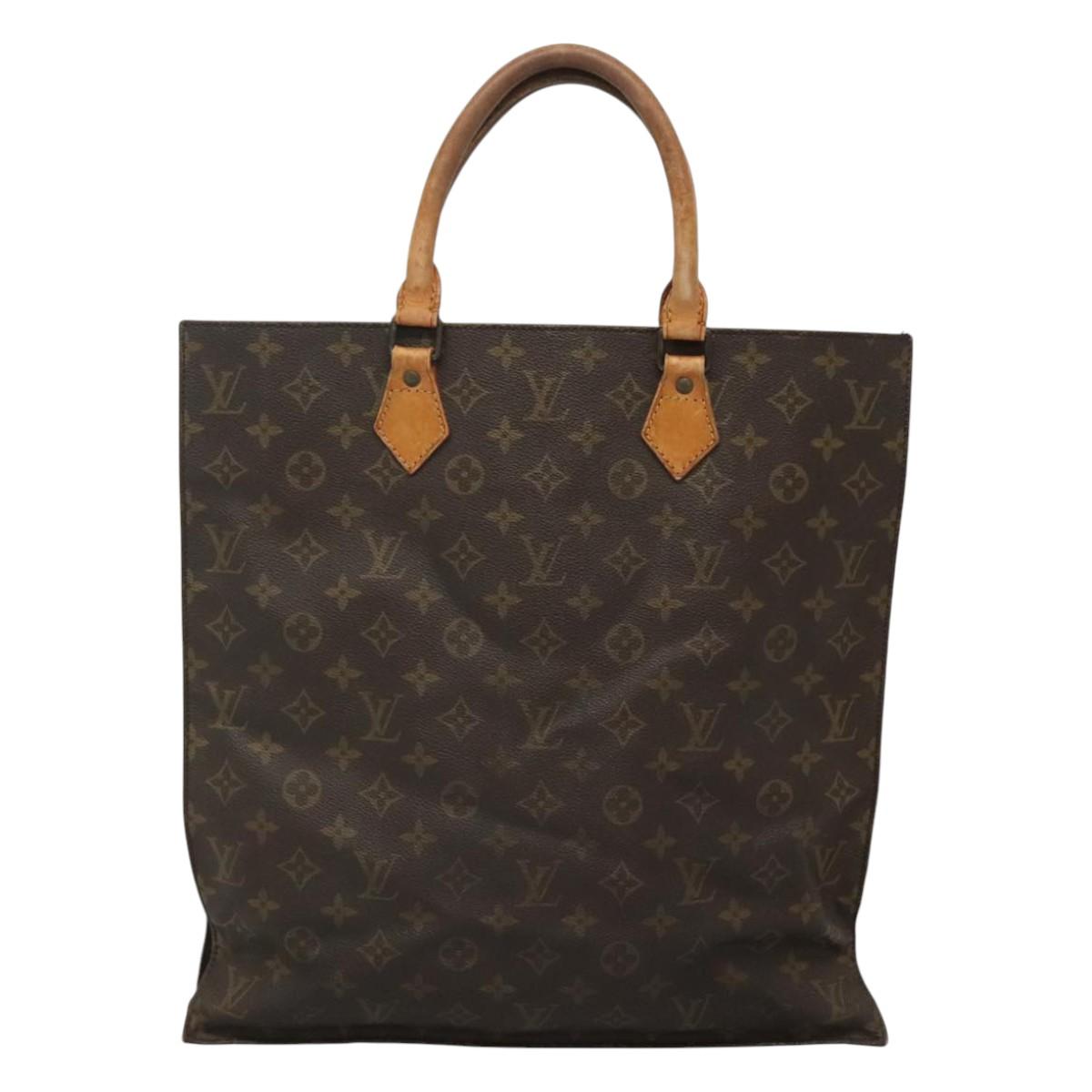 LOUIS VUITTON Monogram Sac Plat Hand Bag M51140 LV Auth bs22730