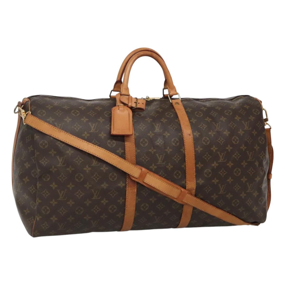 LOUIS VUITTON Monogram Keepall Bandouliere 60 Boston Bag M41412 LV Auth bs22766