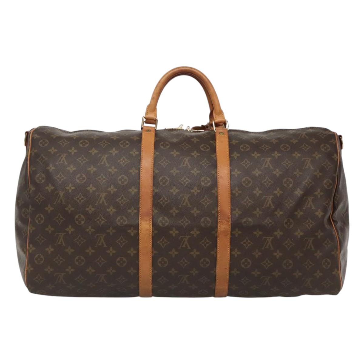 LOUIS VUITTON Monogram Keepall Bandouliere 60 Boston Bag M41412 LV Auth bs22766