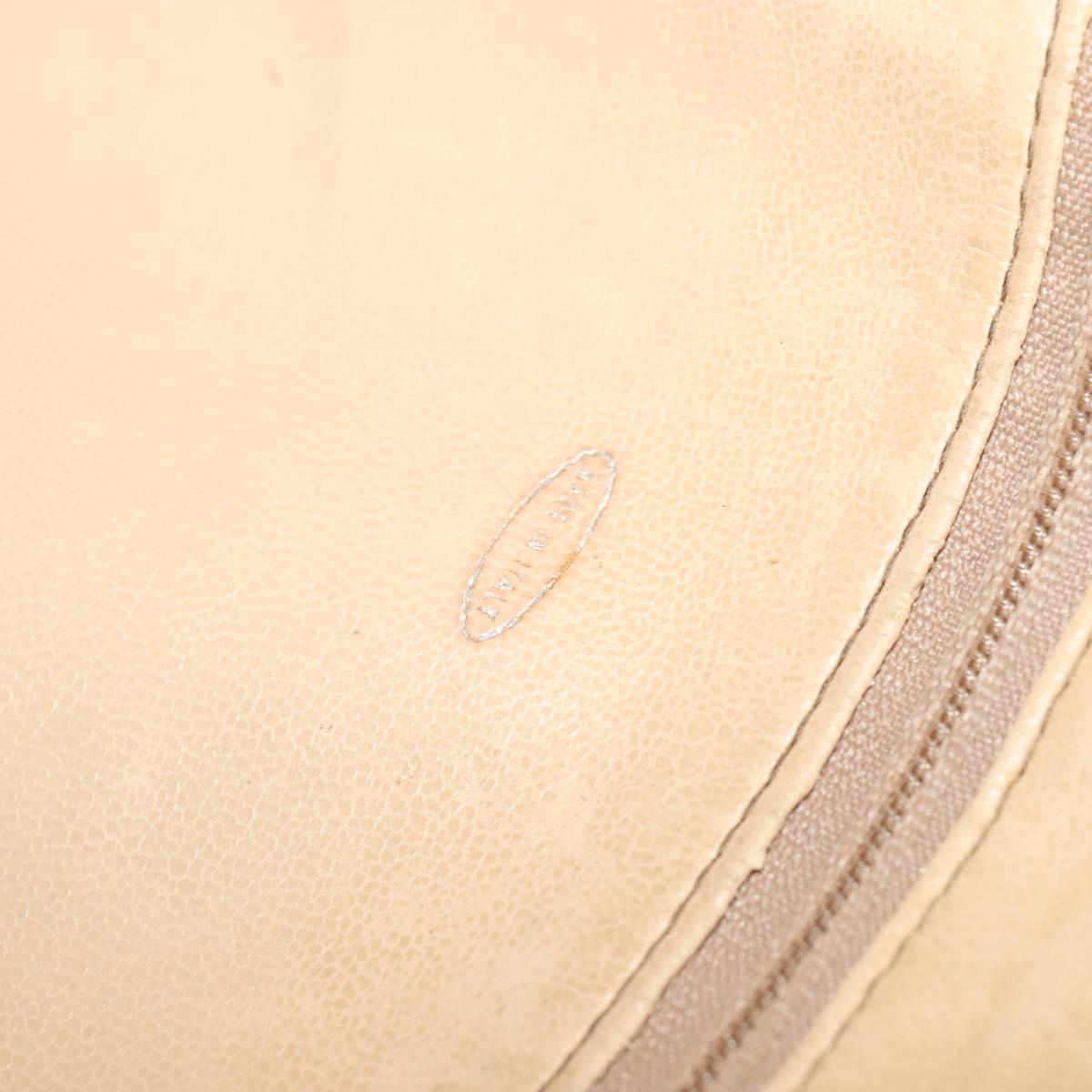 CHANEL Matelasse Chain Shoulder Bag Lamb Skin Beige Gold CC Auth bs22830