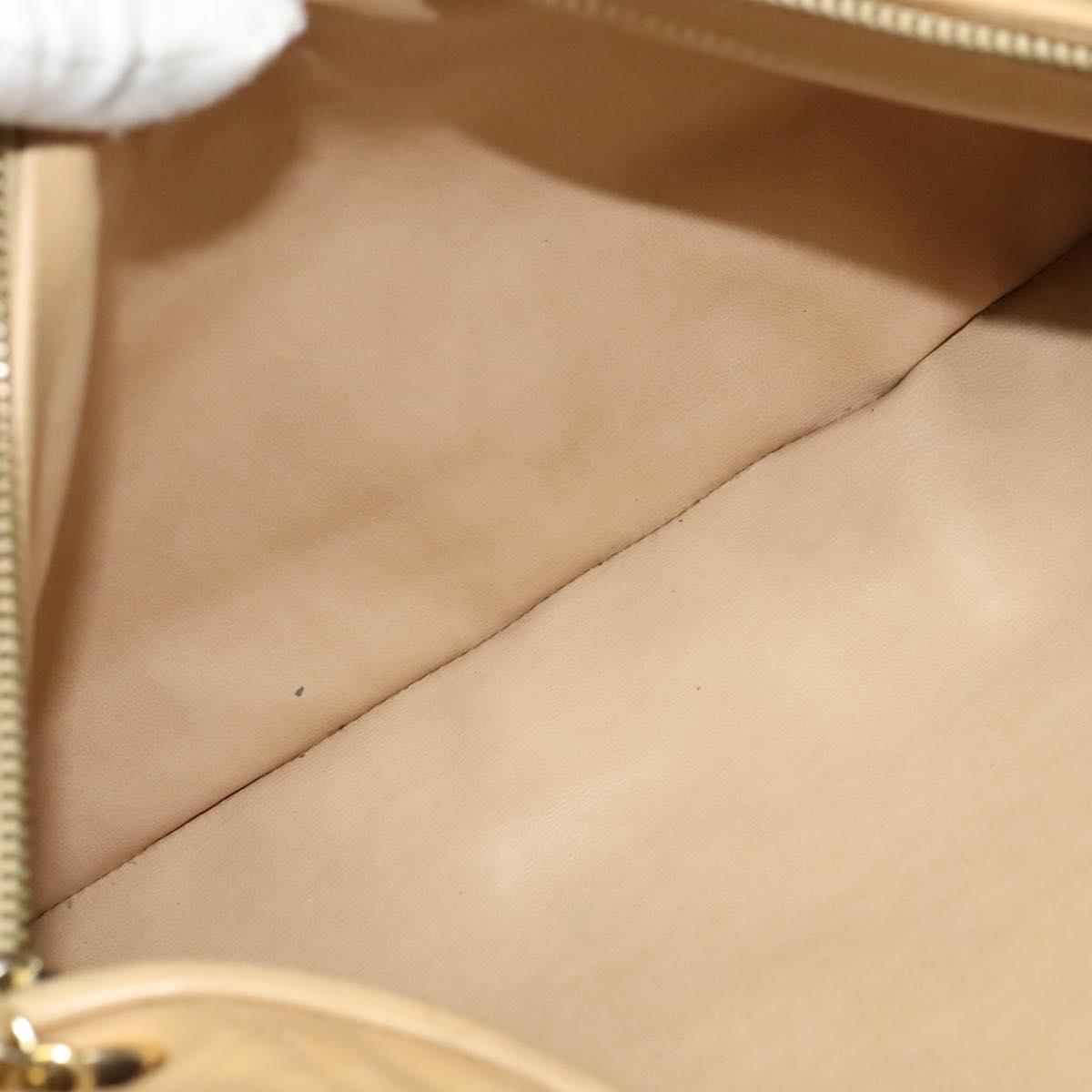 CHANEL Matelasse Chain Shoulder Bag Lamb Skin Beige Gold CC Auth bs22830