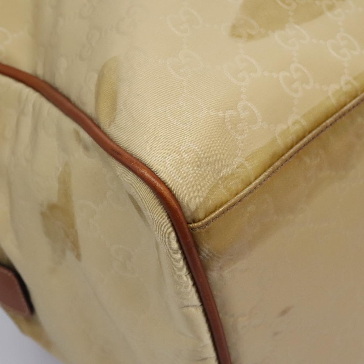 GUCCI GG Canvas Boston Bag Nylon Beige 153240 Auth bs22834