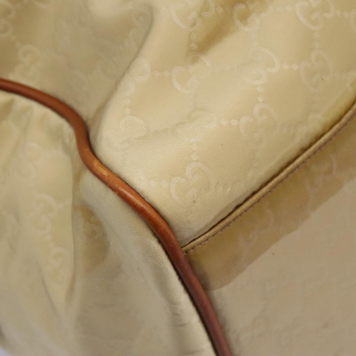 GUCCI GG Canvas Boston Bag Nylon Beige 153240 Auth bs22834