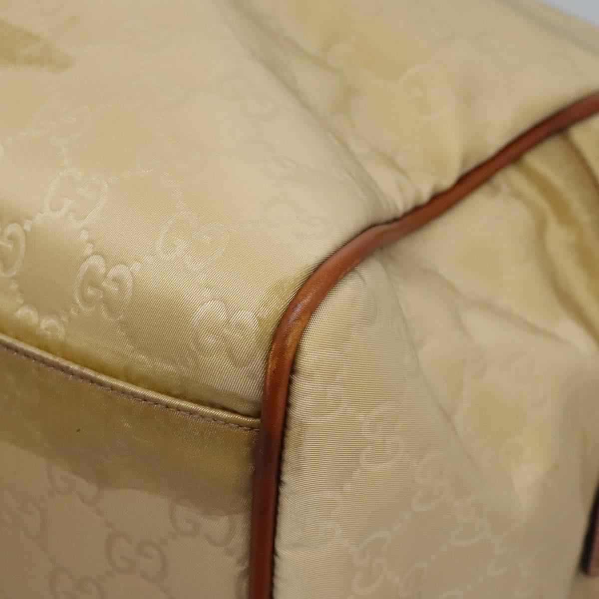 GUCCI GG Canvas Boston Bag Nylon Beige 153240 Auth bs22834