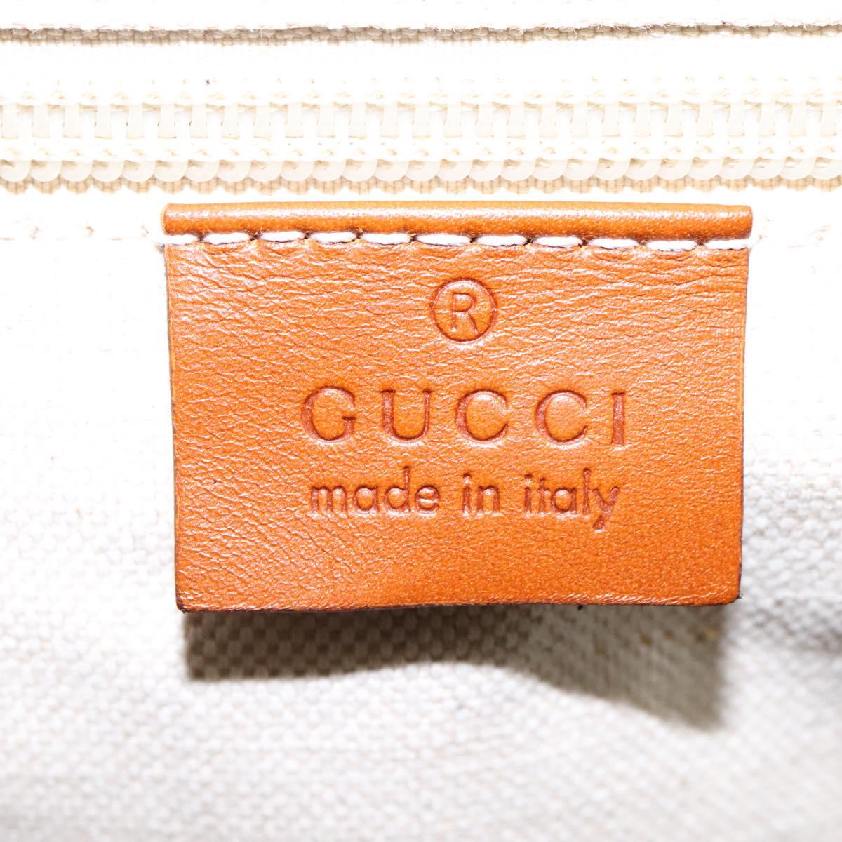 GUCCI GG Canvas Boston Bag Nylon Beige 153240 Auth bs22834