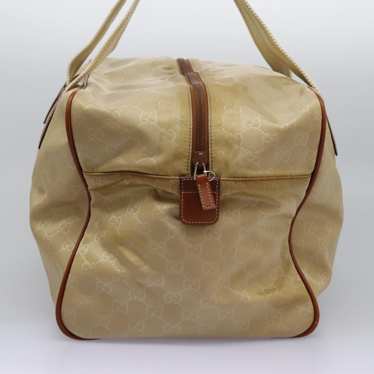 GUCCI GG Canvas Boston Bag Nylon Beige 153240 Auth bs22834