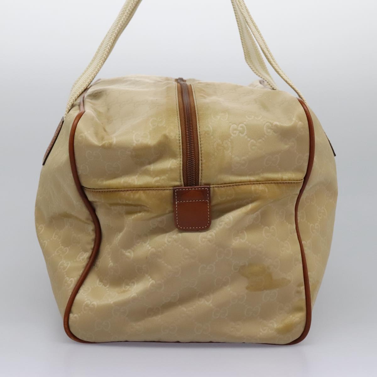 GUCCI GG Canvas Boston Bag Nylon Beige 153240 Auth bs22834