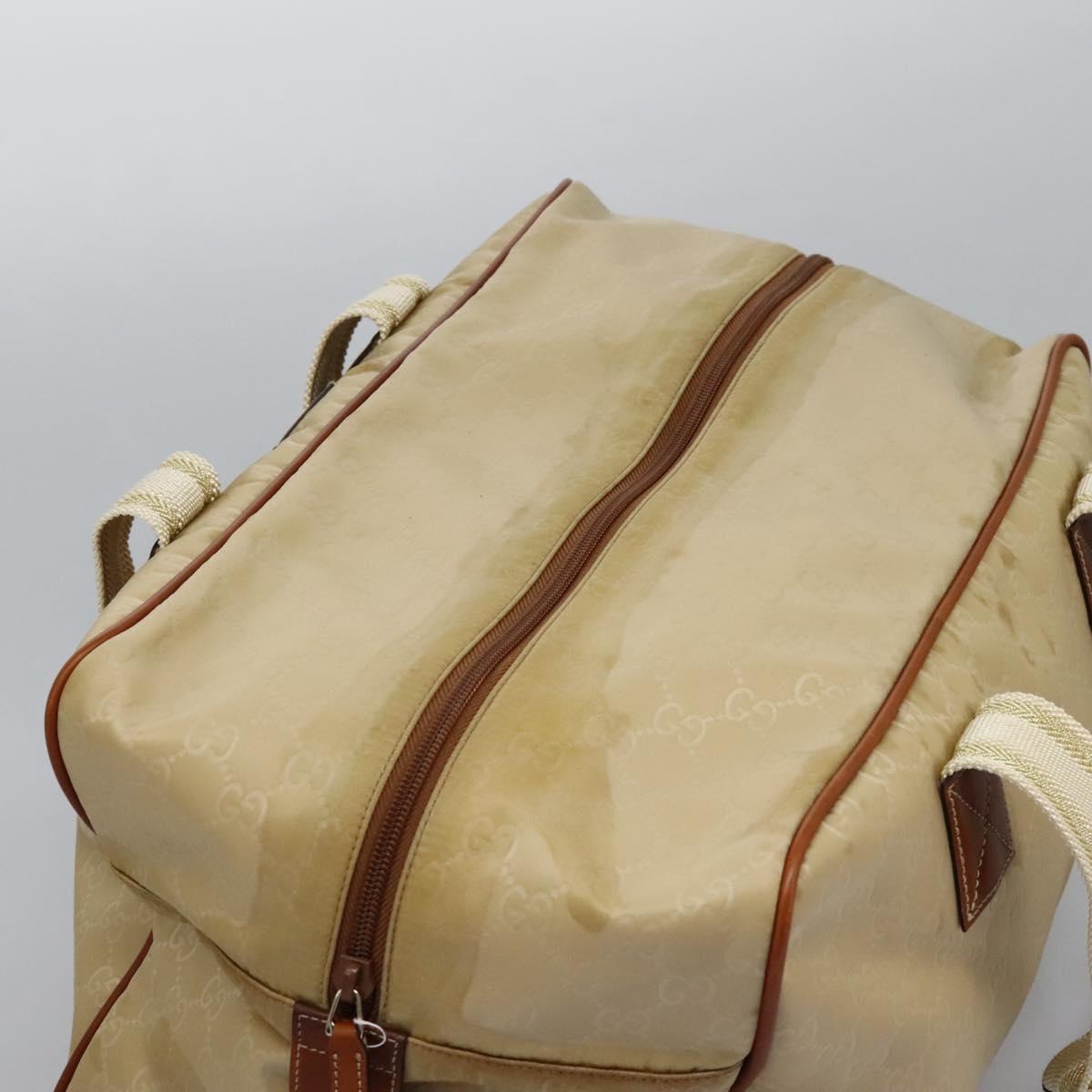 GUCCI GG Canvas Boston Bag Nylon Beige 153240 Auth bs22834