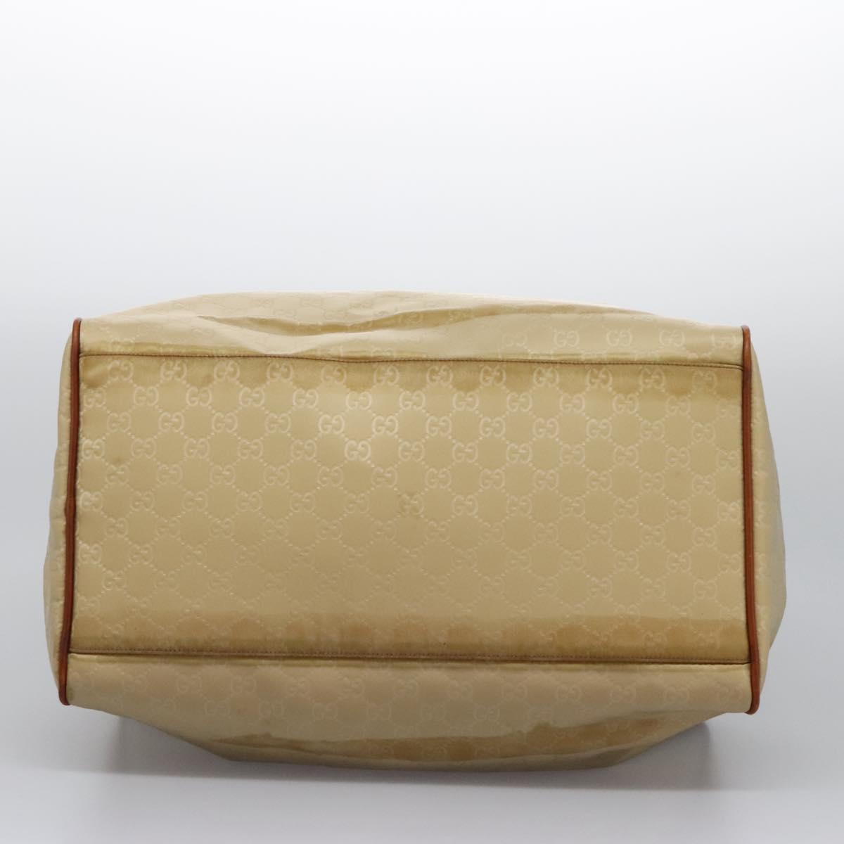 GUCCI GG Canvas Boston Bag Nylon Beige 153240 Auth bs22834