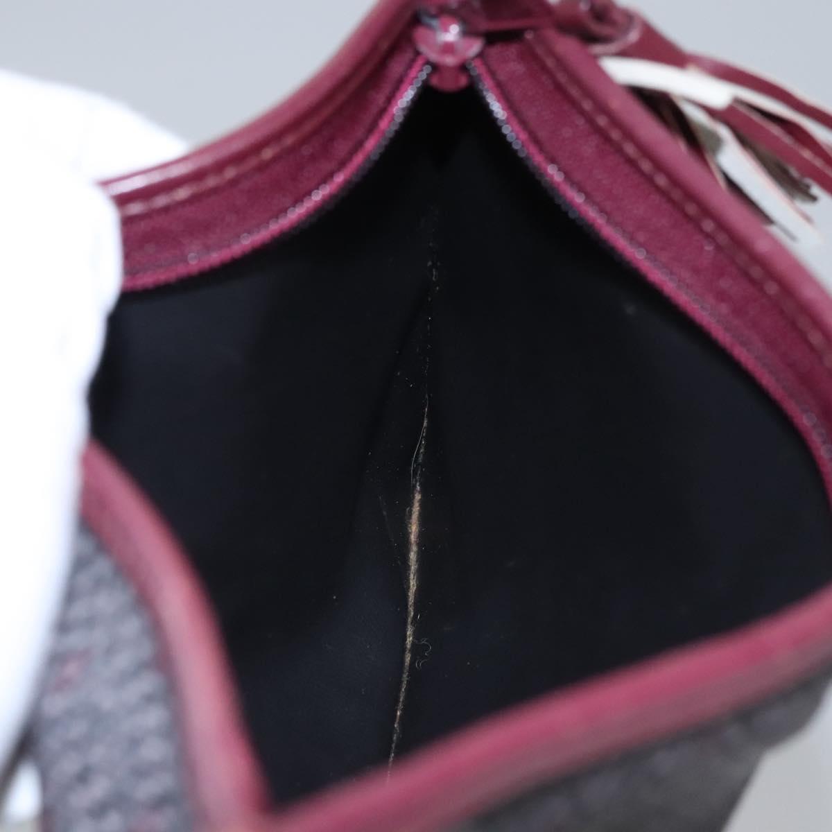 SAINT LAURENT Pouch PVC Leather Gray Auth bs22836