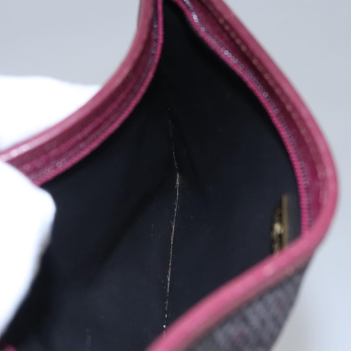 SAINT LAURENT Pouch PVC Leather Gray Auth bs22836