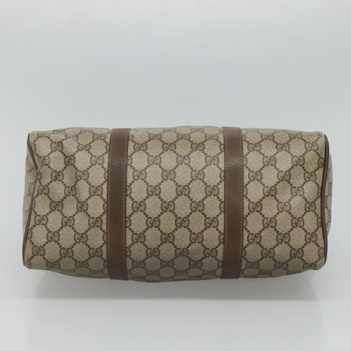 GUCCI GG Supreme Web Sherry Line Boston Bag PVC Beige Green Red Auth bs22874