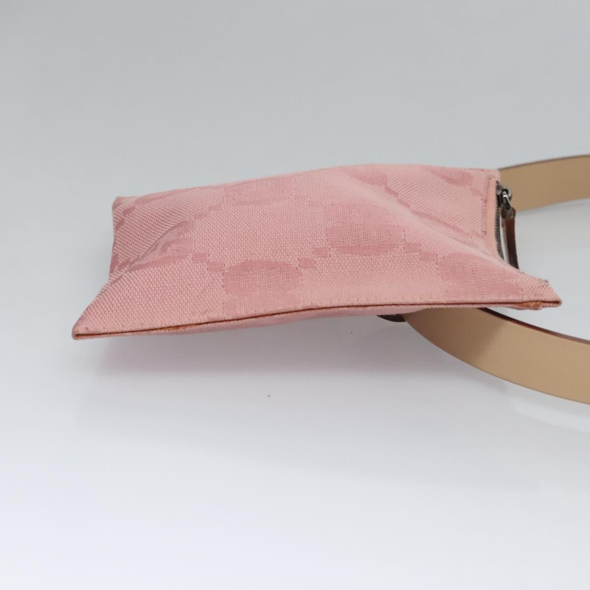 GUCCI GG Canvas Waist bag Pink Silver 037 1312 Auth bs22943